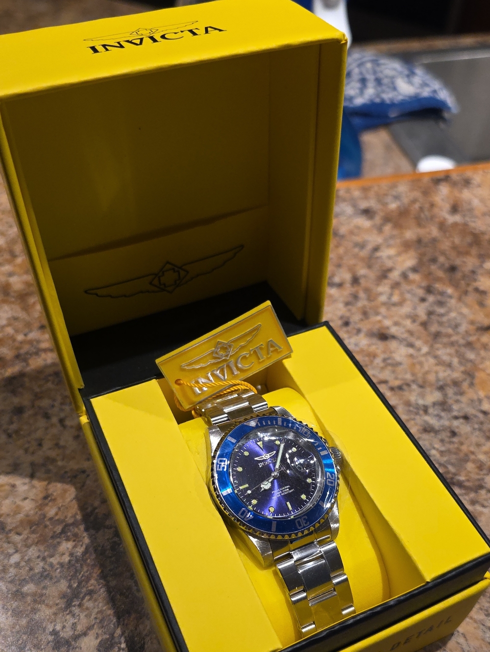Invicta Silver Watch with Blue Dial and Bezel - Picture 8 of 9